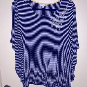 Avenue 18/20 Black & White Striped Top